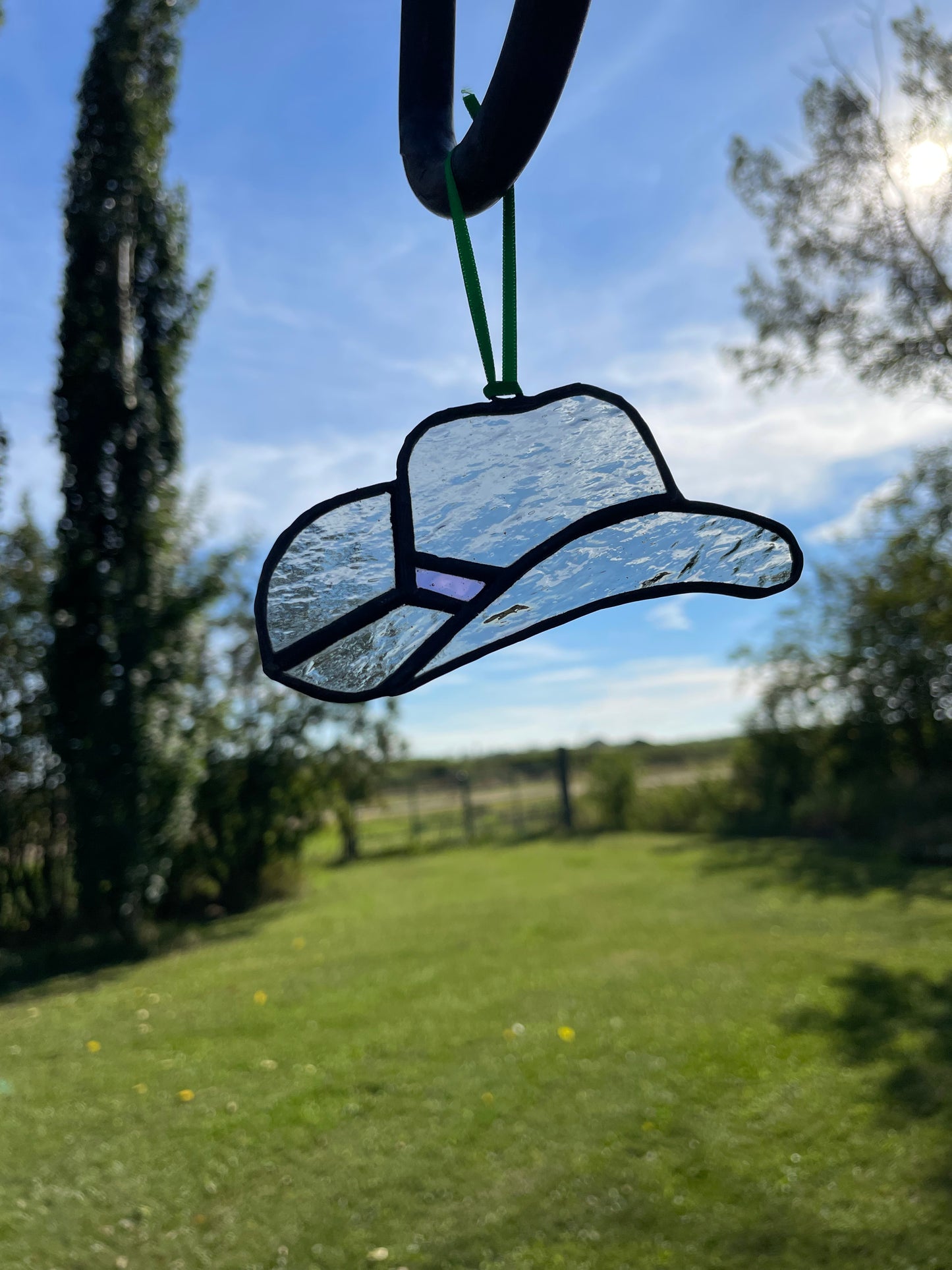 stained glass Cow Boy Hat