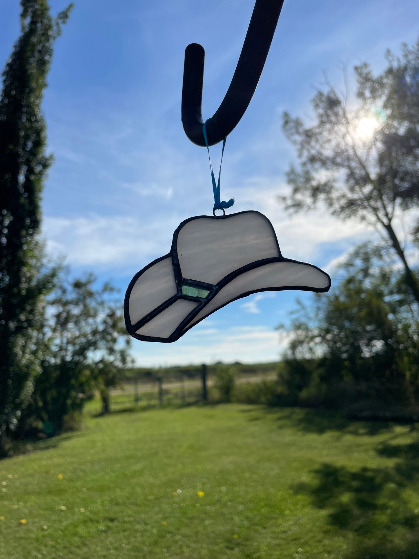 stained glass Cow Boy Hat