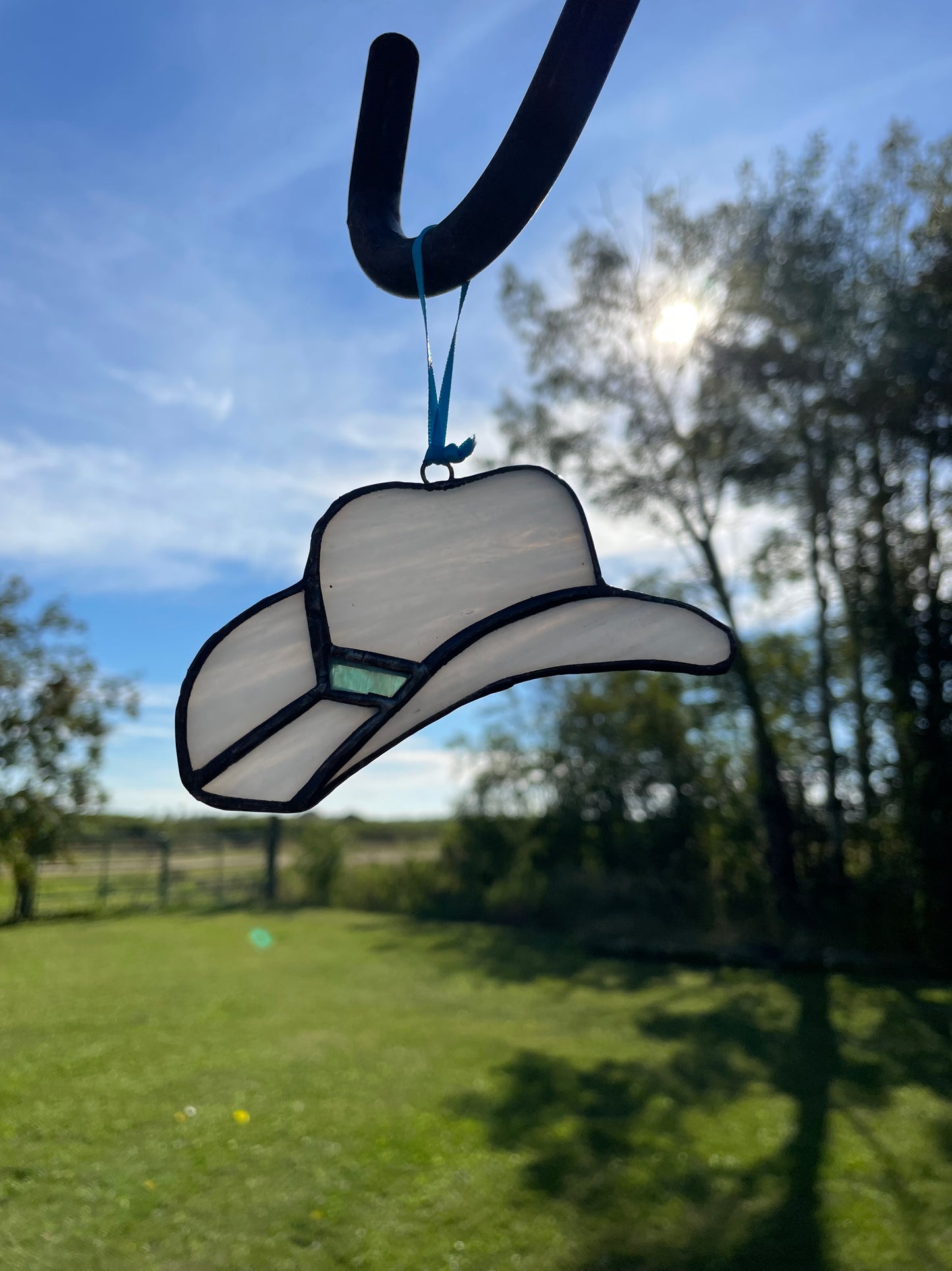 stained glass Cow Boy Hat