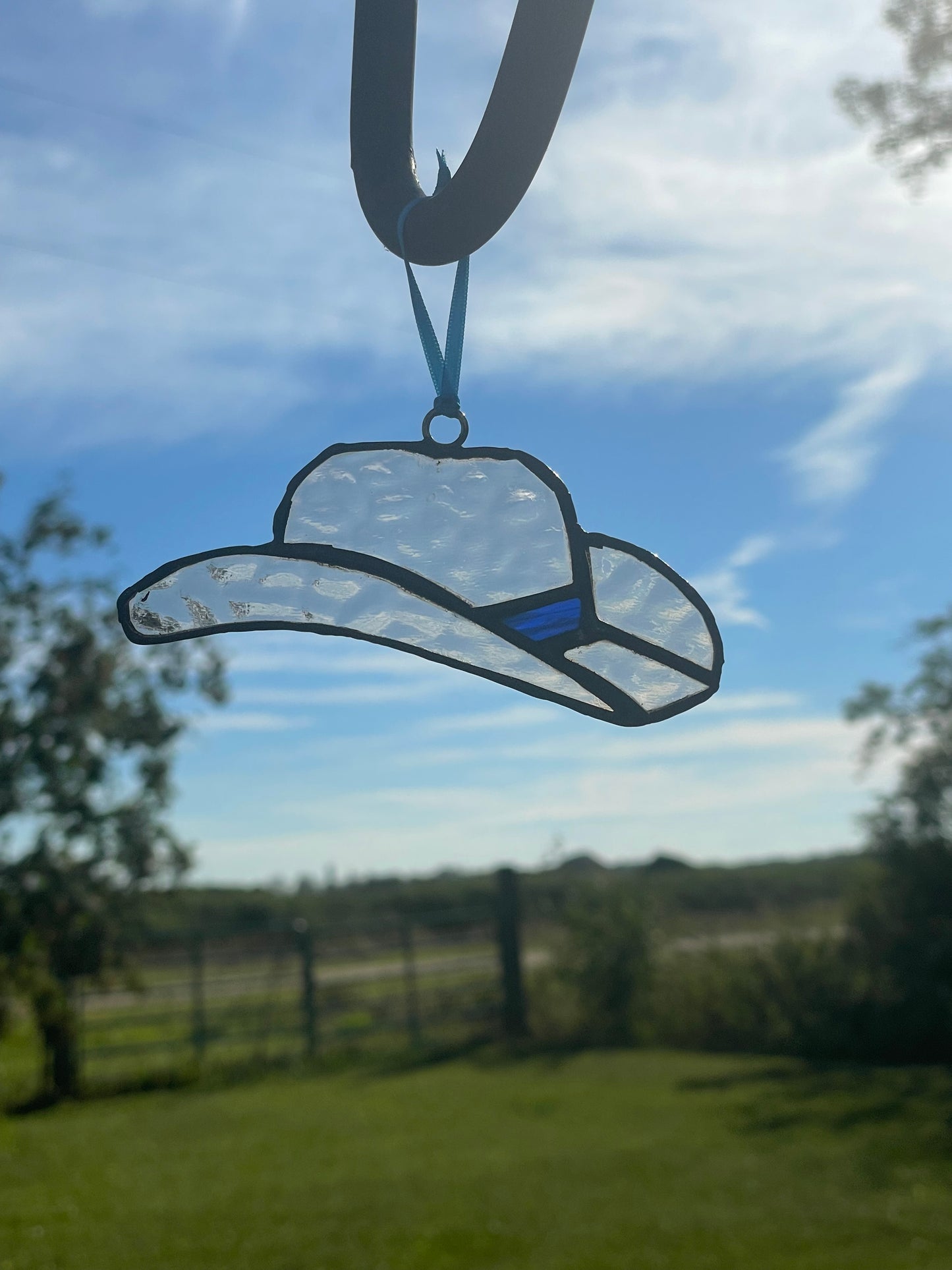 stained glass Cow Boy Hat